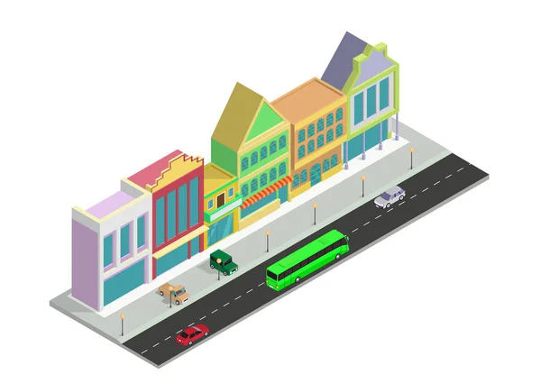 Edificio de casa de tienda isométrica vectorial — Vector de stock