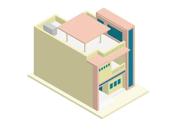 Isométrique maison moderne — Image vectorielle