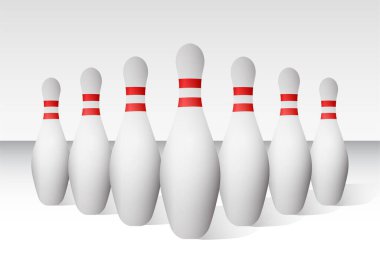 Bowling 'in gerçekçi bir çizimi. Vektör illüstrasyonları