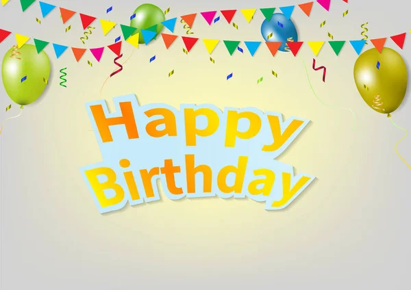 Oro Feliz Cumpleaños Texto Vector Banner Diseño Tarjeta Felicitación Cumpleaños — Vector de stock