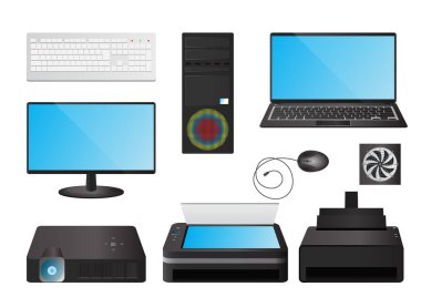 Vektör bilgisayar simgesi ayarlandı