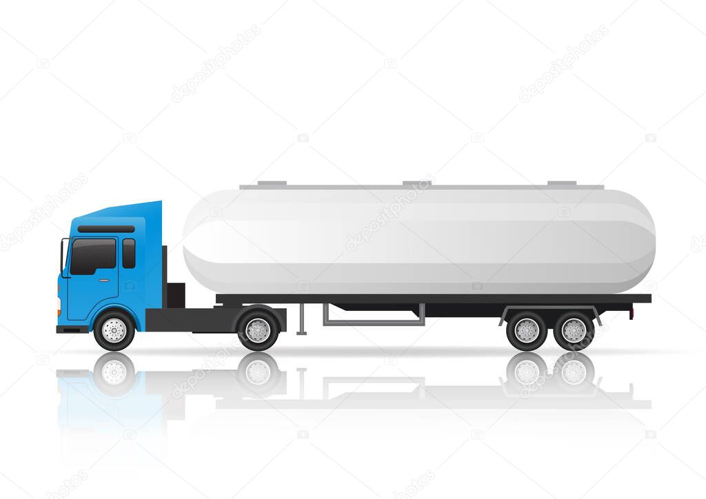 Vector Illustration side view of Tanker Truck. Vehicle branding mockup