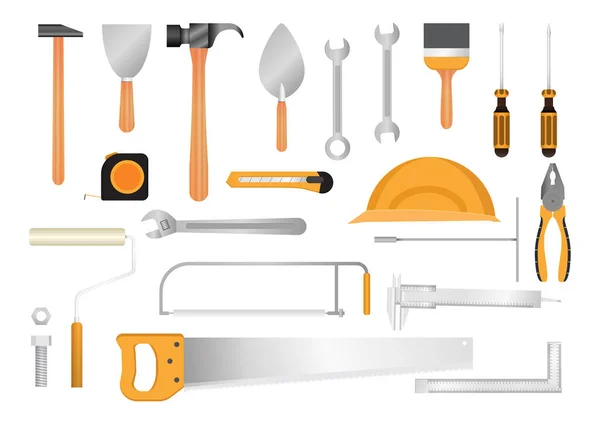 Construction Tool Collection Set Vector Illustration — Stock Vector