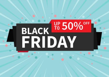 Düz tasarım Kara Cuma afişi konsepti