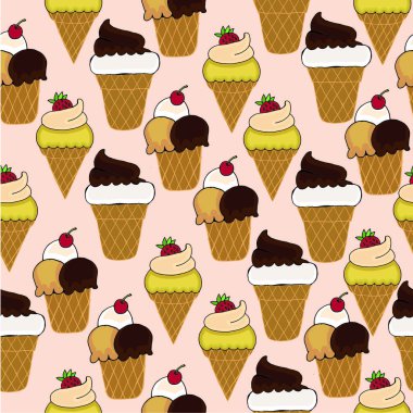 Krem. Bej renkli arka plan üzerinde vektör seamless modeli.