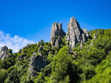 Grigna Meridionale Dağı'ndaki Kayalık Spiers, Lombardiya, İtalya
