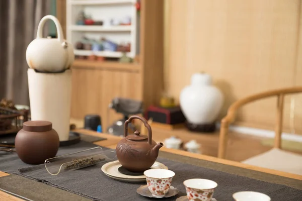 Chinese Tea Set Wood — Stock Photo, Image