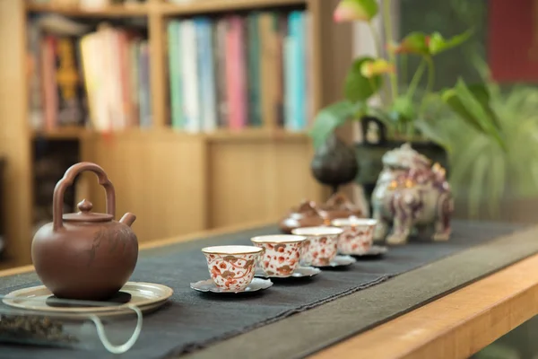 Chinese Tea Set Wood — Stock Photo, Image