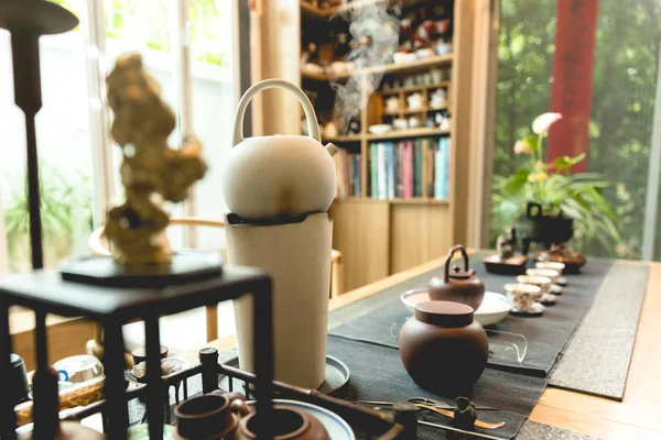 Chinese Tea Set Wood — Stock Photo, Image