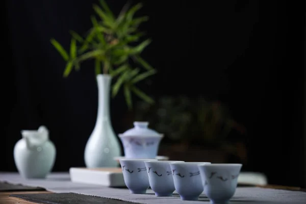 Czajniczek Chiński Filiżanki Herbaty — Zdjęcie stockowe