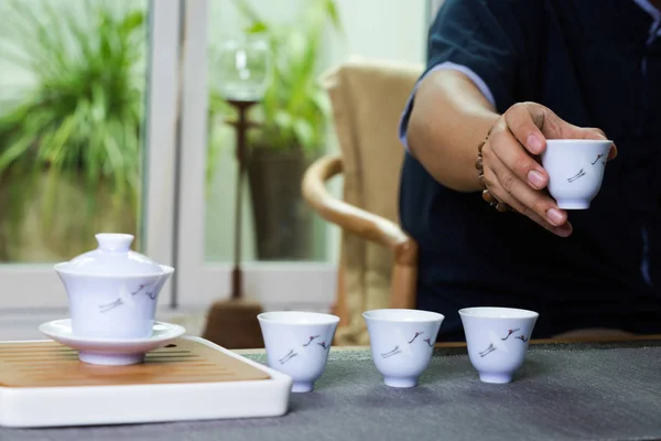 Chinesische Teekanne Und Teetassen — Stockfoto