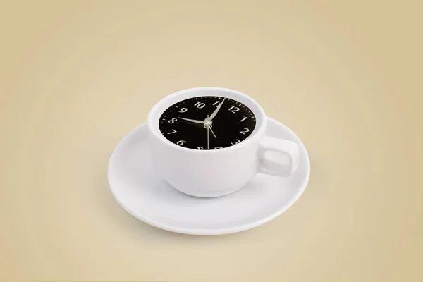 Concetto di orologio tempo tazza di caffè — Foto Stock