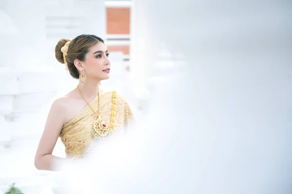 Woman wearing typical thai dress — Stock Photo, Image