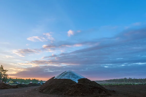 Ukrayna Polesie Bölge Turba Alanları Bir Mineral Çıkarımı — Stok fotoğraf