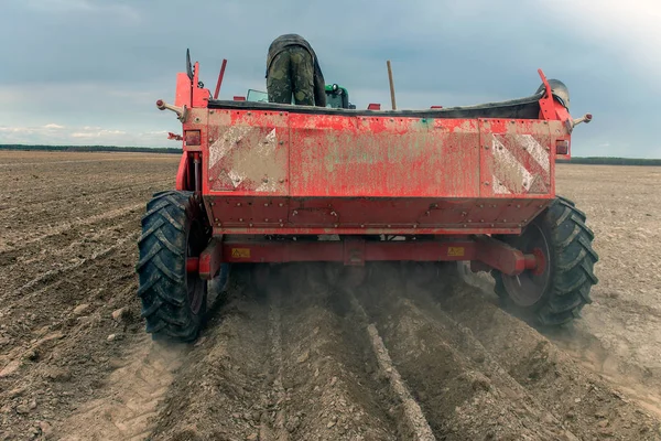 Skörda Potatis Från Fälten Jordbrukare — Stockfoto