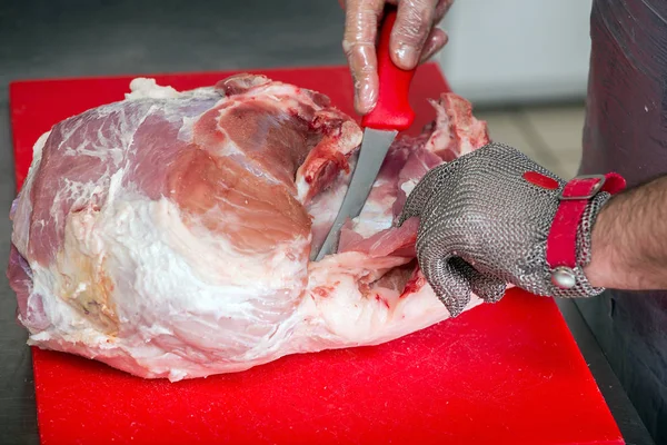 Cortar Carne Carnicería — Foto de Stock