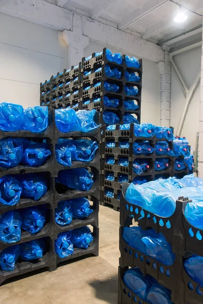 Factory Warehouse Production Bottled Water — Stock Photo, Image