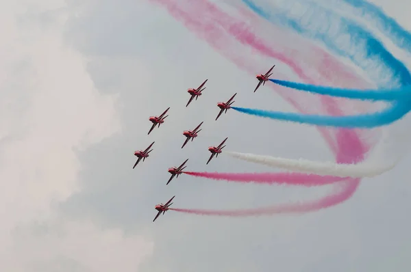 Maribor Eslovenia Junio 2011 Red Arrows Raf Hawks Realiza Formación —  Fotos de Stock