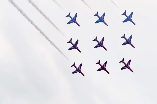 Maribor Eslovenia Junio 2011 Red Arrows Raf Hawks Realiza Formación —  Fotos de Stock