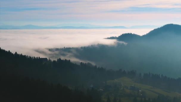 Time Lapse Verplaatsen Van Mist Delen Van Het Stroomgebied Van — Stockvideo