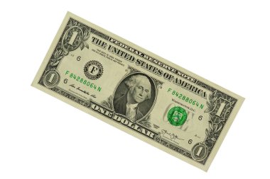 Beyaz arka plan üzerinde izole bir doları bize kağıt banknot ön yüzü