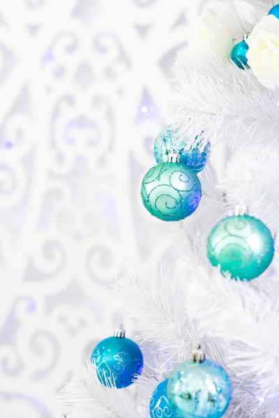 New Years interior in light blue tones. — Stock Photo, Image