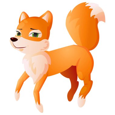 Beyaz arka planda sevimli tilki