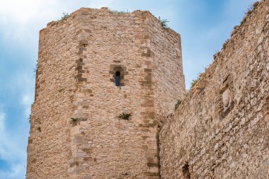 Yunanistan 2018 Dağı'nda eski bir kale kalıntıları