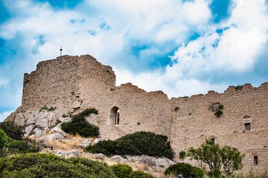 Yunanistan 2018 Dağı'nda eski bir kale kalıntıları
