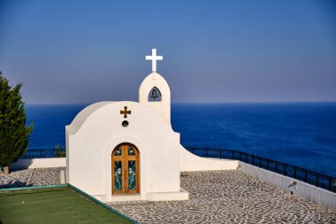 Ortodoks Kilisesi Yunanistan dağ manzaralı 2018