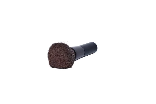 Brosse Poudre Cosmétique Noire Sur Fond Blanc 2018 — Photo