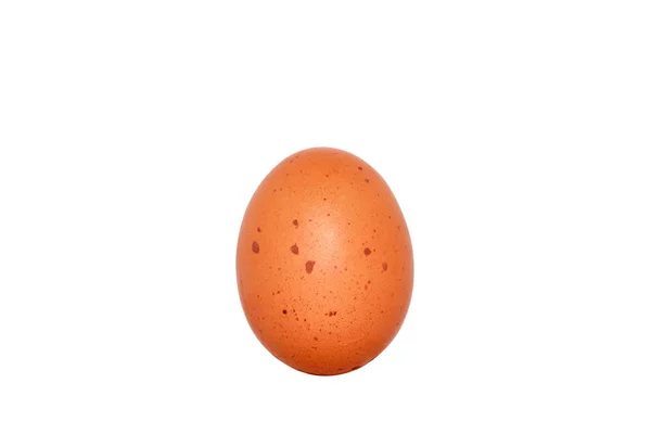 Beyaz Bir Arka Planda 2019 Lekeleri Mol Ile Kahverengi Yumurta — Stok fotoğraf