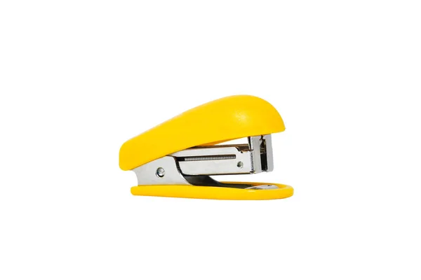 Yellow Colored Stapler Closeup White Background 2019 Stock Picture