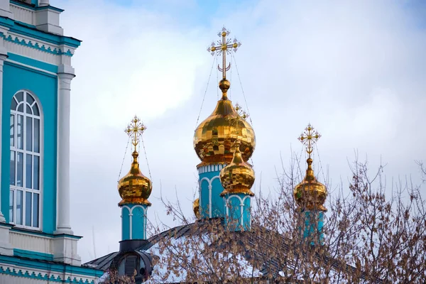 Golden Domes Orthodox Church Moscow 2019 — Stock Photo, Image