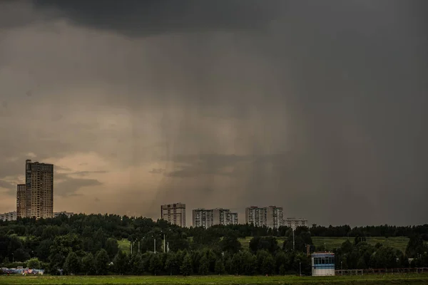 Déšť Zeď Zamračený Den Nad Moskva 2019 Stock Obrázky