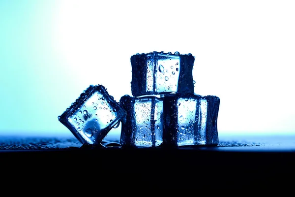 Ice cubes on a white background close-up