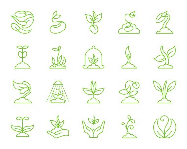 Basit renkli simgeler vektör set filiz