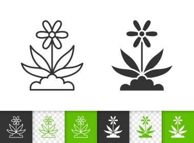 Çiçek basit siyah çizgi vektör simgesi