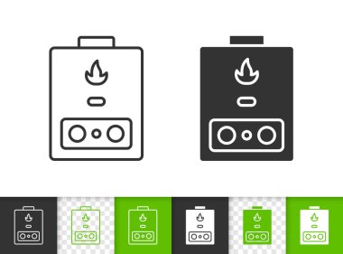 Gaz Kazan basit siyah çizgi vektör simgesi