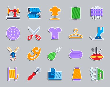 Yama etiket simgeler vektör dikiş ayarla