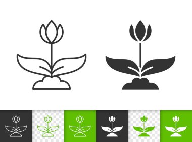 Çiçek basit siyah çizgi vektör simgesi