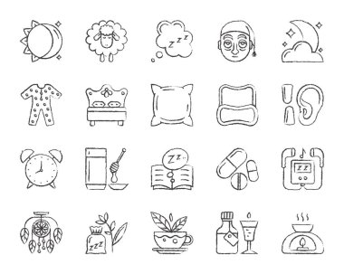 Uykusuzluk kömür beraberlik satır simgeler kümesi vektör