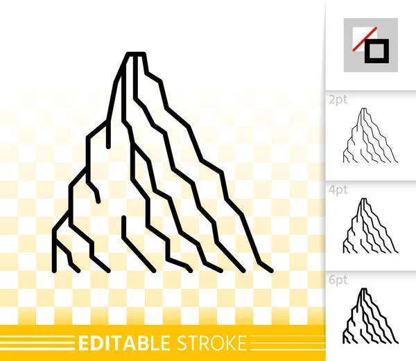 Mountain simple high mount black line vector icon