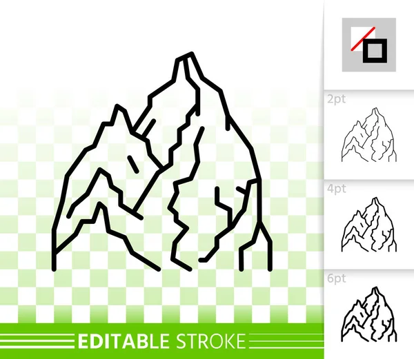 Mountain simple high mount black line vector icon