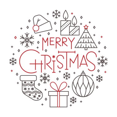 Noel çizgi kutsal kişilerin resmi tatil yazı banner evlenmek