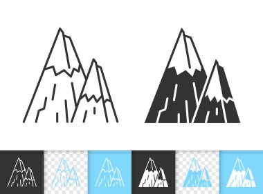Vektör simge Tırmanma dağ basit siyah çizgi
