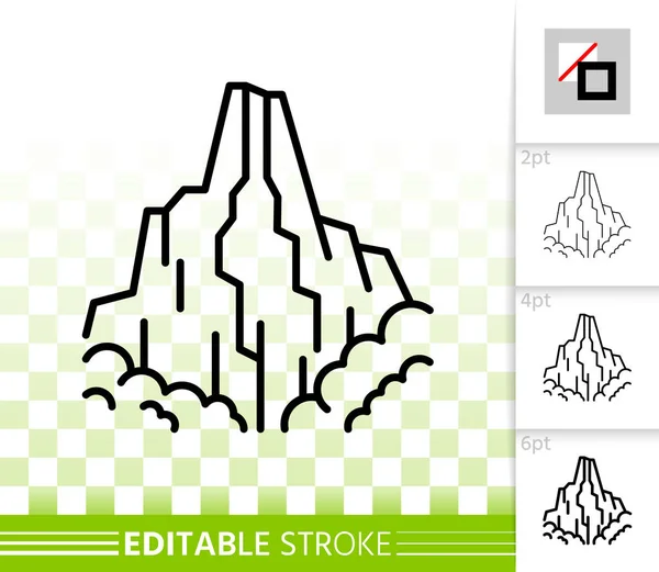 Mountain simple high mount black line vector icon