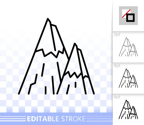 Mountain simple high mount black line vector icon