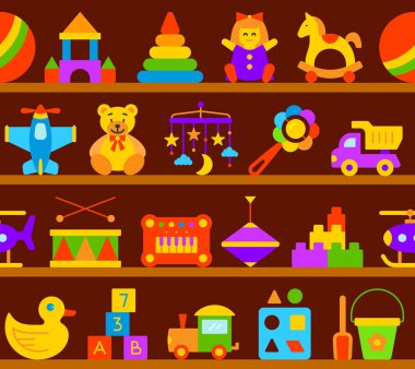 Bebek oyuncak vektör çocuk sorunsuz desen fon oynamak