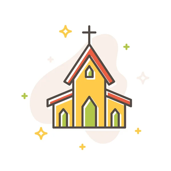 Church christian building filled line vector icon